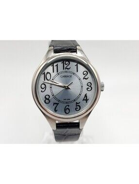 Carriage By Timex Quartz Womens Watch New Battery Silver Dial 30mm
